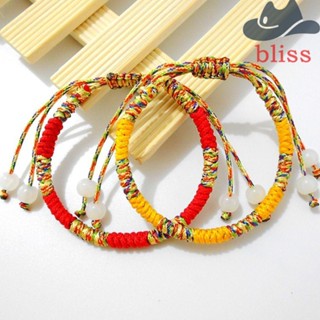 BLISS สร้อยข้อมือ เชือกถัก แฮนด์เมด สีแดง สไตล์ทิเบต นําโชค แฟชั่นสําหรับผู้หญิง