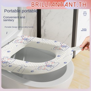 ใหม่กันน้ำ Soft Toilet Cover ห้องอาบน้ำ เบาะนั่งชักโครกล้างทำความสะอาดได้ O-Shaped Toilet Seat bri