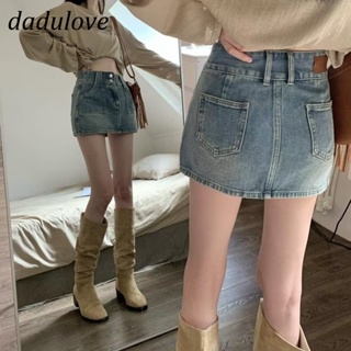 DaDulove💕 New American Ins Retro Thin Denim Skirt Niche High Waist A- line Skirt Large Size Bag Hip Skirt