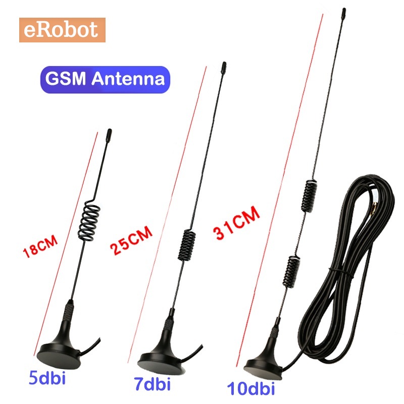 Gsm เราเตอร์เสาอากาศแม่เหล็ก 700-2700MHz 5 6 7 9 10 15DBI SMA ตัวผู้ 3G 4G 3 เมตร RG174