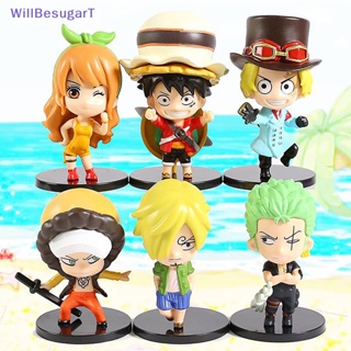 [WillBesugarT] โมเดลฟิกเกอร์ One Piece Luffy Law Sabo Sanji Zoro Nami ของเล่นสําหรับเด็ก 6 ชิ้น ต่อชุด