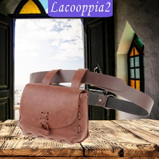 [Lacooppia2] กระเป๋าคาดเอว หนังเทียม PU สไตล์วินเทจ พร้อมเข็มขัด สําหรับใส่โทรศัพท์มือถือ แต่งคอสเพลย์