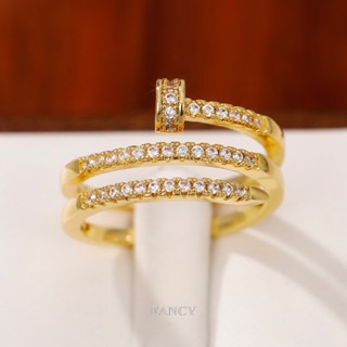 Fancy แหวนเพชร แบบเกลียว หลายชั้น แฟชั่นสําหรับผู้หญิง