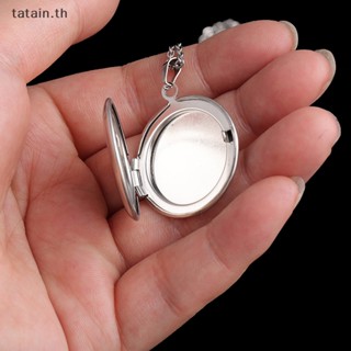 Tatain สร้อยคอสเตนเลส จี้ล็อกเก็ต ทรงกลม 3 สี TH