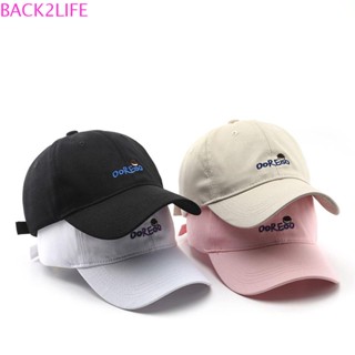 BACK2LIFE หมวกเบสบอล ผ้าฝ้าย ปักลาย สไตล์เกาหลี ฮิปฮอป