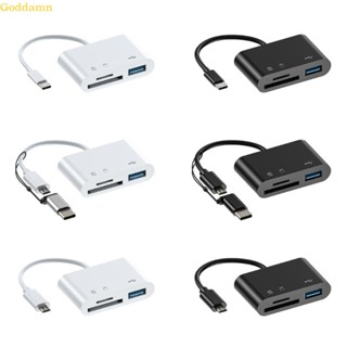 Godd เครื่องอ่านการ์ด TF OTG Type-C USB Micro B อเนกประสงค์ สําหรับคอมพิวเตอร์ตั้งโต๊ะ