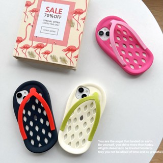 เคสโทรศัพท์มือถือ ซิลิโคนนิ่ม ลายรองเท้าแตะ 3D แฟชั่นฤดูร้อน สําหรับ iPhone 11 12 13 14 Pro Max