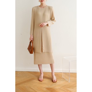 ใส่ได้2แบบ!! 2MUAY รุ่น GJO3466 THICK LAYER TWO WAY PLEAT DRESS เดรสผู้หญิง เดรสพลีทคุณภาพ รุ่น GJO3466 7สี FREE SIZE