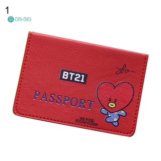 Dr BEI เคสหนังเทียม พิมพ์ลายการ์ตูน BTS แฟชั่น สําหรับป้องกันหนังสือเดินทาง