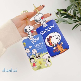 SHANHAI พวงกุญแจ กระเป๋าใส่บัตรรถบัส ลายการ์ตูนสุนัข สําหรับนักเรียนหญิง