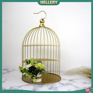 [HelleryTH] Birdcage Cake Stand, Tiered Dessert Stand, Bird Cage Rack, Desktop Dresser Cosmetic Countertop, Food Container, 3 Layer Iron Cake Display Basket