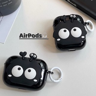 เคสหูฟังไร้สาย ลายการ์ตูน 3D กันสิ่งสกปรก สีดําวาว สําหรับ Airpods Pro 2 Airpods 1 2 3