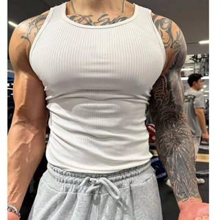 New Fashion Brand Running Quick-Drying Stretch Slim Sports Vest Summer Sleeveless Breathable Fitness Training Big Vest suqa