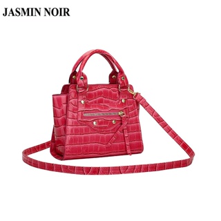 Jasmin NOIR กระเป๋าถือ กระเป๋าสะพายไหล่ ลายหนังจระเข้ ทรงสี่เหลี่ยม ขนาดเล็ก สําหรับสตรี