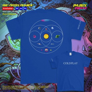 เสื้อยืดแขนสั้นคอกลมเสื้อยืด พิมพ์ลายวง Coldplay Music Of The Spheres World Tour 5 สําหรับผู้ชายCotton 100%  [S-5XL]