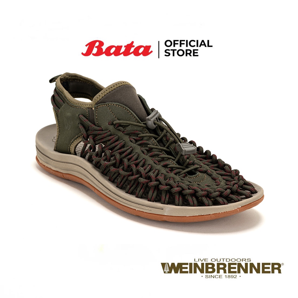 Bata บาจา Weinbrenner รองเท้าลำลองแบบสวมรัดส้น สำหรับผู้ชาย รุ่น MANQUEHUE สีมะกอก 8407017 สีดำ 8406017