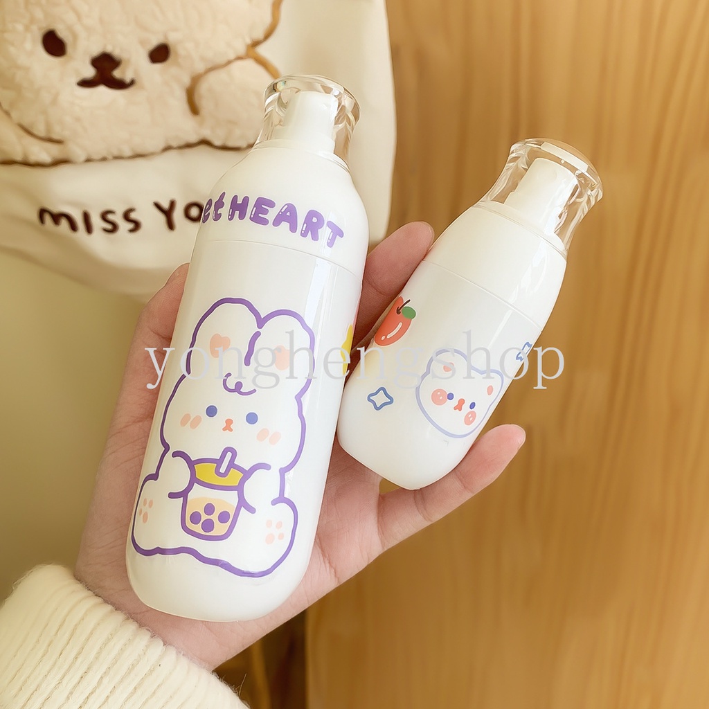 ขวดสเปรย์แอลกอฮอล์ ลายการ์ตูนน่ารัก ขนาด 50 มล. 100 มล. 150 มล. พร้อมสติกเกอร์ แบบพกพา เติมได้ สําหรับเดินทาง
