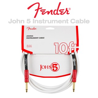 Fender® John 5 Instrument Cable สายแจ็คกีตาร์ ลายศิลปิน John 5 ยาว 3 เมตร หัวชุบทอง 24K อย่างดี ของแท้ 100% ** Limited Collection**