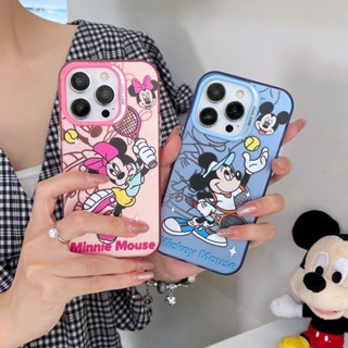 เคสโทรศัพท์มือถือ TPU กันกระแทก ลายมิกกี้ มินนี่ เพลย์เทนนิส สีสันสดใส สําหรับ Apple IPhone 14 13 12 11 Pro Max