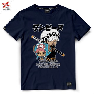 [S-5XL]Dextreme เสื้อยืดวันพีซ (DOP-1489) One Piece ลาย ช็อปเปอร์และลอว์ Chopper&amp; ลอว์ Law มี สีเหลือง และสีกรม