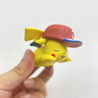 โมเดลฟิกเกอร์ Pokemon Sleeping Pikachu Ibu Gacha สําหรับตกแต่งสํานักงาน