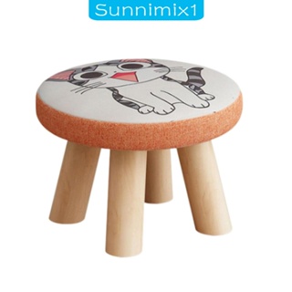 [Sunnimix1] ที่พักเท้า ลายออตโตมันน่ารัก พร้อมขาไม้ สําหรับห้องนอน ในร่ม กลางแจ้ง