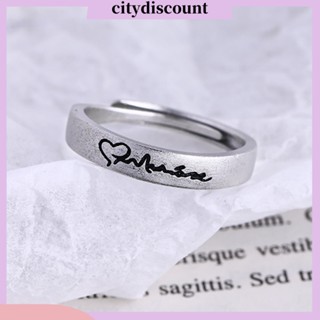 &lt;citydiscount&gt; แหวนนิ้วมือชุบทองแดง ชุบไฟฟ้า รูปเรขาคณิต สีเงิน สําหรับผู้หญิง