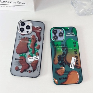 เคสโทรศัพท์มือถือแบบแข็ง ลายกาแฟมัทฉะ สําหรับ iPhone 11 12 12Pro 12ProMax 13 13Pro 13ProMax 14 14Pro 14ProMax