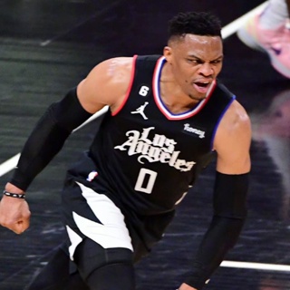 เสื้อกีฬาแขนสั้น ลายทีม Los Angeles Clippers Jersey No. 222-23 เสื้อกีฬาบาสเก็ตบอล 0 Russell Westbrook สําหรับผู้ชาย