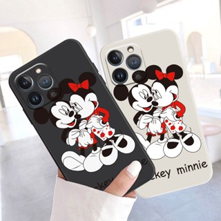 เคสโทรศัพท์มือถือ แบบนิ่ม ลายการ์ตูนมิกกี้ มินนี่ ขอบตรง สําหรับ Xiaomi Redmi Note 11 Pro Redmi Note 11S Redmi Note 12 Pro