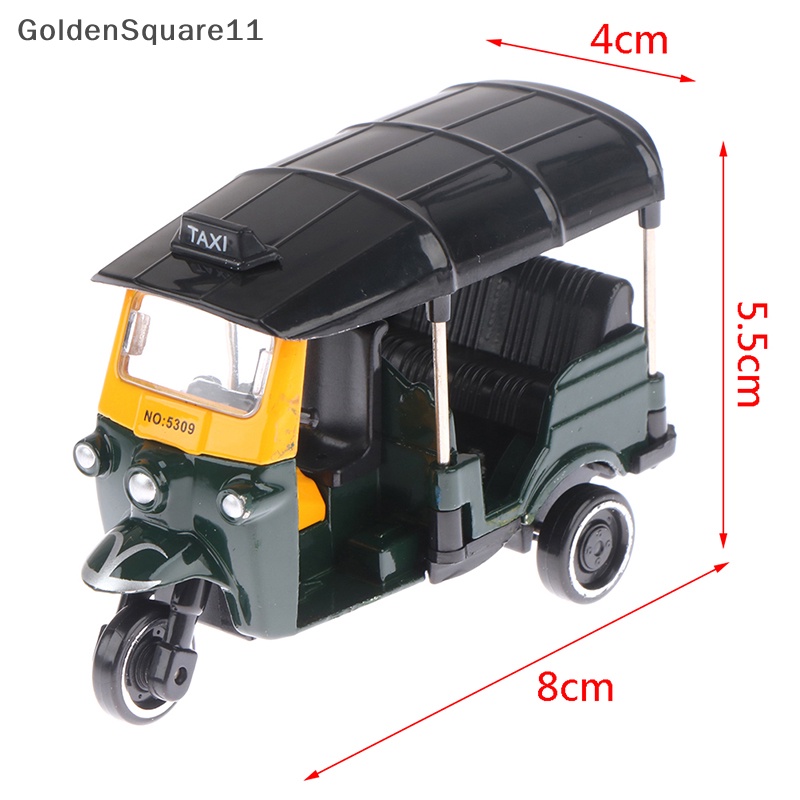Gd Alloy Tricycle Retro จําลองสามล้อของเล่นโมเดลรถจักรยานยนต์ GoldenSquare - รูปที่ 7