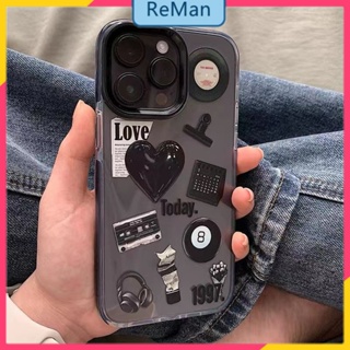          เคสโทรศัพท์มือถือนิ่ม แบบใส ลายหัวใจ เรขาคณิต สร้างสรรค์ สําหรับ apple Iphone 11 13promax 14pro 14Promax 14plus 13 12pro 11 pro max Xr Xs max 7 8 Plus 13 pro max 13 12 12pro 11promax