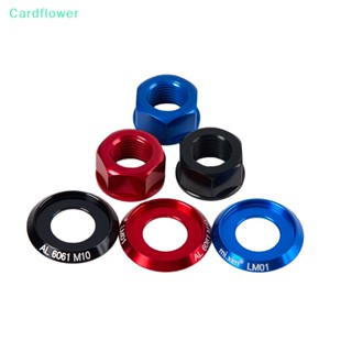 &lt;Cardflower&gt; น็อตสกรูดุมล้อ อลูมิเนียมอัลลอย M10*P1.0 มม. สําหรับรถจักรยานเสือภูเขา 2 ชิ้น