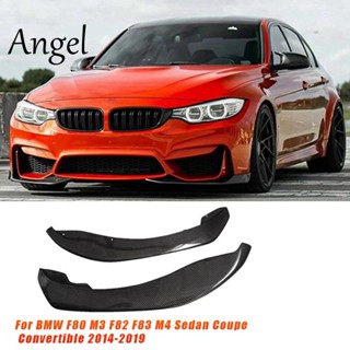 สปอยเลอร์กันชนหน้า คาร์บอนไฟเบอร์ แบบเปลี่ยน สําหรับ BMW F80 M3 F82 F83 M4 Sedan Coupe Convertible 2014-2019 2 ชิ้น