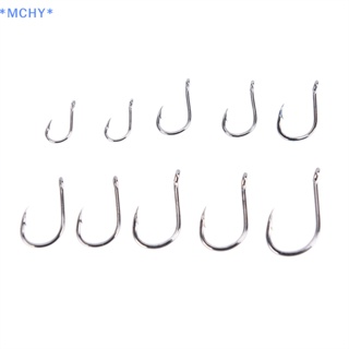 Mchy&gt; 100 ชิ้น / ล็อต ตะขอตกปลา เหล็กคาร์บอน เหยื่อหนาม ตะขอตกปลา สเตนเลส
 ใหม่