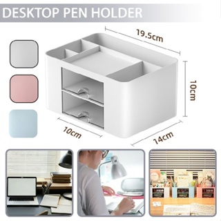 New Pen Organizer with 2 Drawer Multi-Functional Pencil Holder Desk Organizers