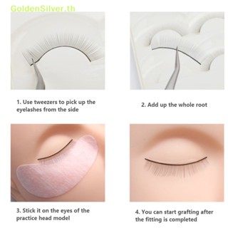 Goldensilver ขนตาปลอม สีเงิน สําหรับฝึกต่อขนตา 10 คู่