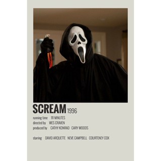 โปสเตอร์ผ้าใบ พิมพ์ลายภาพยนตร์ Scream สไตล์เรโทร สําหรับตกแต่งผนังบ้าน ห้องนั่งเล่น 0528