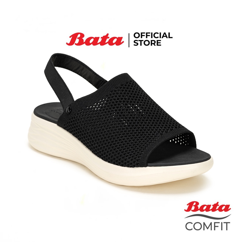 Bata บาจา Comfit รองเท้าเพื่อสุขภาพ แบบรัดส้น พร้อมเทคโนโลยีคุชชั่น สำหรับผู้หญิง รุ่น BLOOM2 สีฟ้า 6012002 สีดำ 6016002