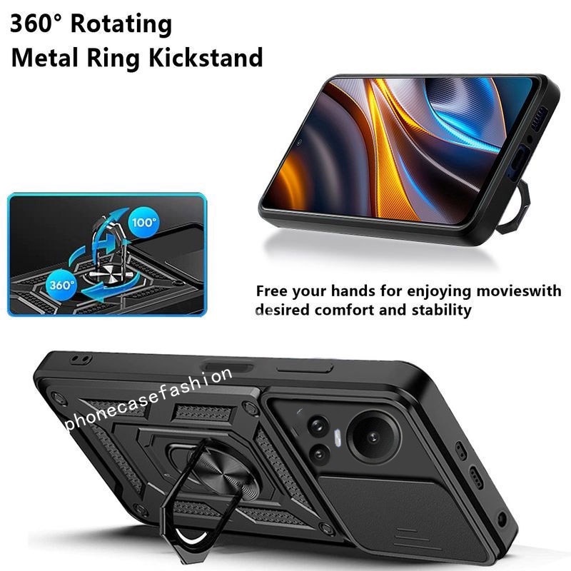 เคสโทรศัพท์มือถือแบบแข็ง กันกระแทก พร้อมแหวนแม่เหล็กตั้งโทรศัพท์ สําหรับ oppo reno 11F 11 10 pro Plus 5G 2023 Reno10 10pro 10pro+ - รูปที่ 4