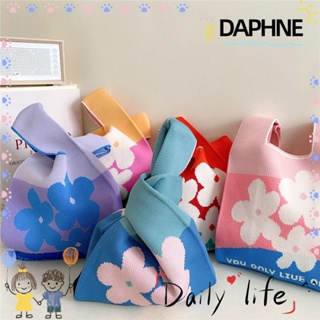 DAPHNE กระเป๋าถือ กระเป๋าสะพายไหล่ กระเป๋าช้อปปิ้ง ผ้าถัก ลายสก๊อต ขนาดเล็ก สําหรับผู้หญิง