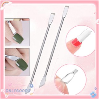 DIY Art Tips Manicure Tool Anti-slip Handle Stainless Steel Dual-ended Remover Pusher Nail Cuticle