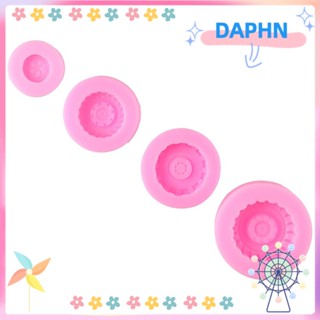 DAPHS แม่พิมพ์ซิลิโคน รูปล้อรถบรรทุก 3D สีชมพู สําหรับทําขนมหวาน ฟองดองท์ 4 ชิ้น