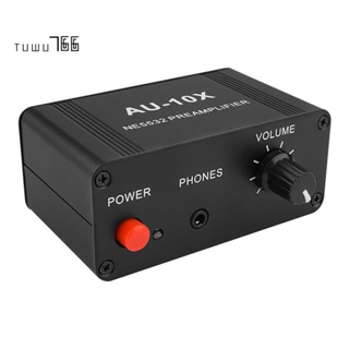 Au-10x NE5532 บอร์ดขยายเสียงหูฟัง 20Db RCA 3.5 มม. DC 12V