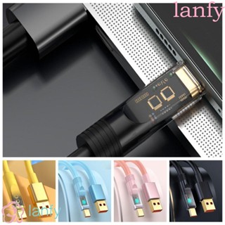 Lanfy สายเคเบิล USB Type C ใส 100W PD 0.5 ม. 1.5 ม. 2 ม. อุปกรณ์เสริม สําหรับโทรศัพท์มือถือ