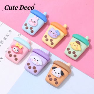 CROCS 【Cute Deco】กระดุมเรซิ่น รูปการ์ตูนชานมน่ารัก สําหรับตกแต่งรองเท้า DIY