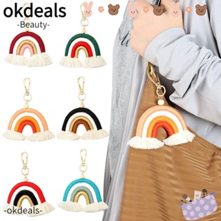 OKDEALS พวงกุญแจ สีรุ้ง สไตล์โบโฮ สําหรับผู้หญิง