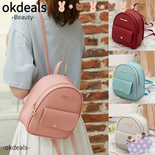 OKDEALS กระเป๋าเป้สะพายหลัง กระเป๋าถือ ขนาดเล็ก พิมพ์ลายตัวอักษร อเนกประสงค์ สําหรับผู้หญิง