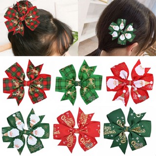 New Christmas Hair Bows Slides Clips Christmas Accessories Santa Tree Snowman