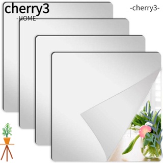 CHERRY3 กระจกอะคริลิค ทรงสี่เหลี่ยม มีกาวในตัว ยืดหยุ่น ขนาด 8 X 8 นิ้ว สําหรับติดผนังบ้าน ยิม 4 แพ็ค